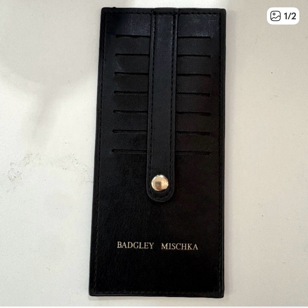 Badgley Mishka Black Vegan Leather Card Case.. NWOT